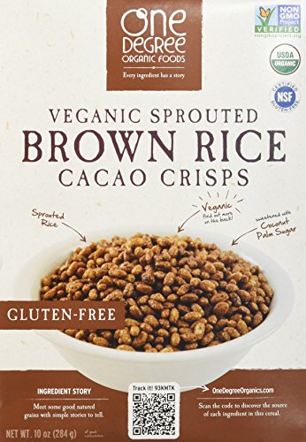 One Degree Organic Foods Sprouted Brown Rice Cacao Crisp, 10 Ounce -- 6 per case.