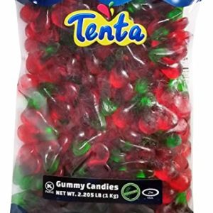 Tenta Gummi Cherries - Halal, Kosher, Gluten Free Gummy Candy - 2.205 LB (1 Kg)