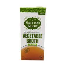 Saffron Road Classic Vegetable Broth with Low Sodium, Gluten-Free, Halal, 32 Ounce (Pack of 12)