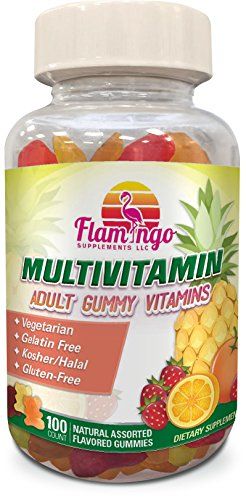 Multivitamin Gummies | Vegan Friendly, Kosher Halal NO Gluten or Gelatin, no GMO| for Men, Women & Kids| 3 Natural Flavors | Vitamins A, C, B3, B12, Biotin, Zinc & More| 100 Gummies