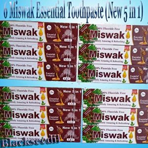 Miswak Essential Toothpaste - 5 in 1 (Miswak, Moringa, Honey, Cinnamon, Olive) 6.5 oz - Halal