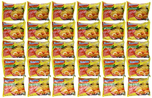 Indomie Instant Noodles Soup Chicken Curry Flavor for 1 Case (30 Bags)
