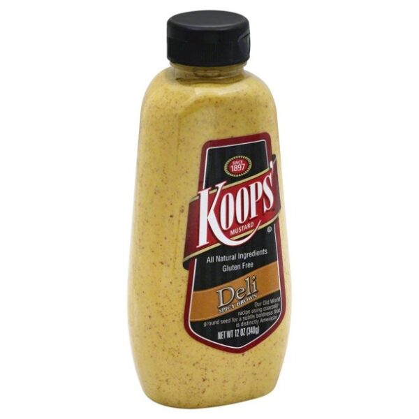 Koops Mustard squeeze Spicy Brown, 12 oz