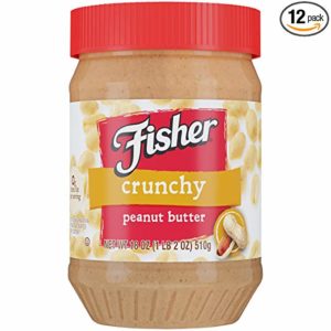 FISHER Snack Crunchy Peanut Butter, 18 oz Jar (Pack of 12)