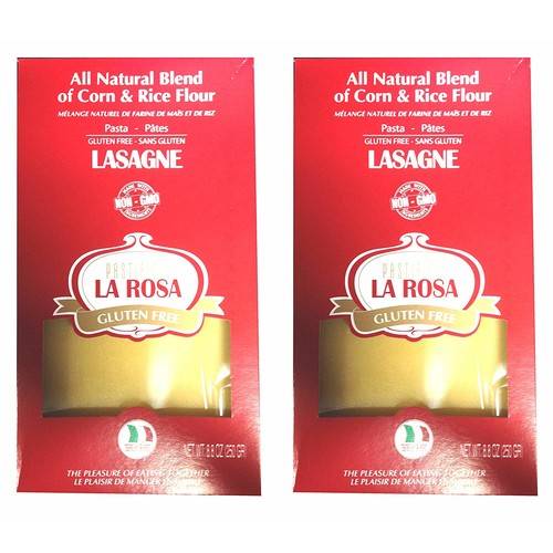 Pastificio La Rosa, Lasagne, All Natural Blend of Corn & Rice Flour (Gluten-Free), Imported from Italy, 8.8 oz (Pack of 2)