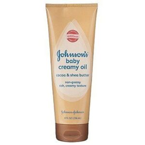 Johnson's Baby Creamy Oil, Cocoa and Shea Butter, 8 Ounce, 2 Pack