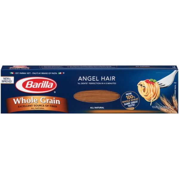 Barilla Whole Grain Pasta, Angel Hair, 16 Ounce (Pack of 20)