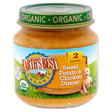 Earth's Best Organic Stage 2 Baby Food, Sweet Potato, 4 oz. Jar (Pack of 12)