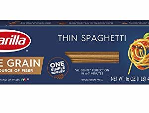 Barilla Whole Grain Pasta, Thin Spaghetti, 16 Ounce (Pack of 12)