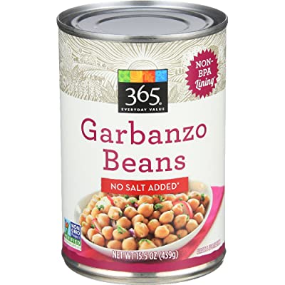 365 Everyday Value, Garbanzo Beans, No Salt Added, 15.5 oz