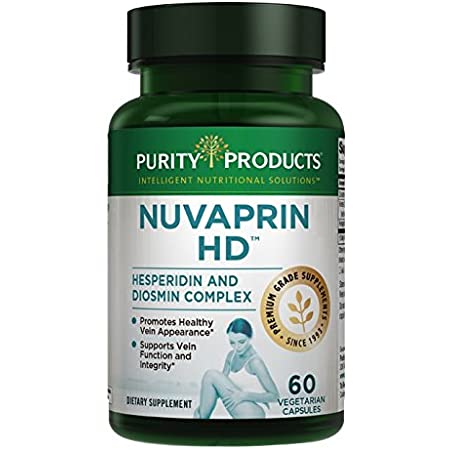 Purity Products Nuvaprin HD Healthy Leg and Venous Circulation Support - 50 mg Hesperidin, 450 mg Diosmin, 250 mg Horse Chestnut extract - 60 Vegetarian Capsules