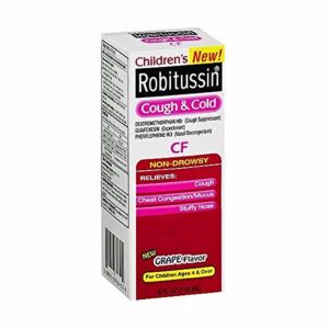 Robitussin CF Children's Cough Cold Liquid Grape Flavor - 4 oz, Pack of 4