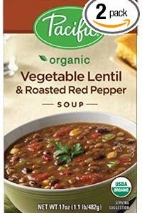 Pacific Foods, Organic Vegetable Lentil & Roasted Red Pepper Soup (Pack of 2)