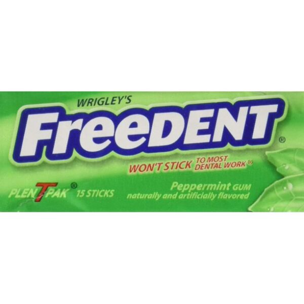Wrigley's Freedent Peppermint Gum, 15-Stick Pack (12 Packs)