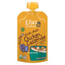 Ella's Kitchen 6+ Months Organic Baby Food, Chicken Casserole with Vegetables + Rice, 4.5 oz. (Pack of 6)