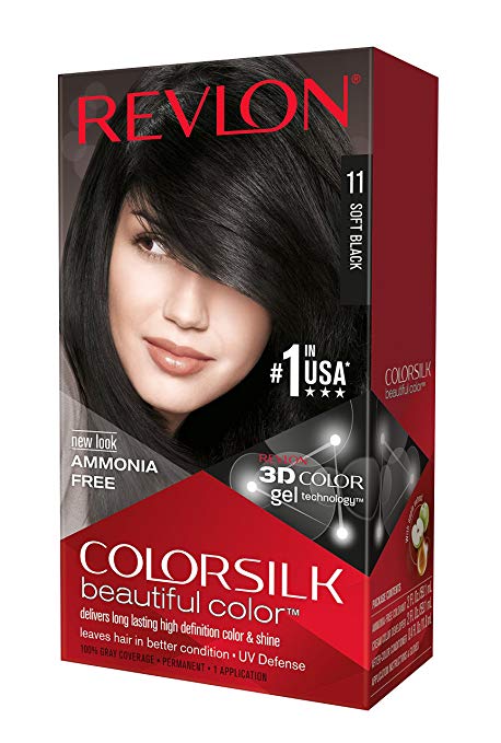Revlon ColorSilk Beautiful Color, Soft Black [11] 1 ea ( Pack of 3)