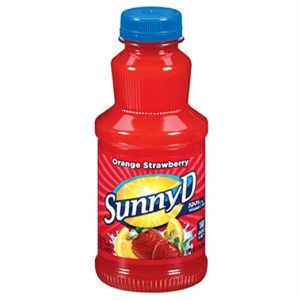 Sunny Delight Orange Fused Strawberry Beverage, 16 Ounce Bottle, Pack of 12