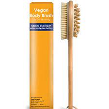 Dry Brushing Body Brush - VEGAN - Cellulite Brush - Gentle Natural Cellulite Massager and Exfoliating Lymphatic Scrub Brush For Radiant and Smoother Skin