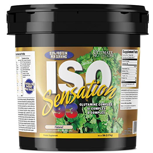 Ultimate Nutrition ISO Sensation 93 100% Whey Protein Isolate Powder with 30 Grams of Protein - Low Carb, Keto Friendly, Natural, 5 Pounds