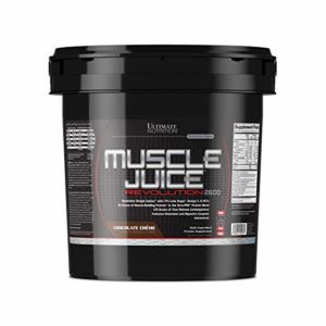 Ultimate Nutrition Muscle Juice Revolution Weight and Muscle Gainer Protein Powder with Egg Protein, Micellar Casein, and Maltodextrin, Chocolate, 11.1 Pounds