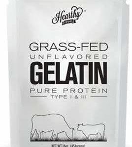 HEARTHY FOODS, Halal Gelatin, Gelatin Grass-Fed Bone Broth Protein