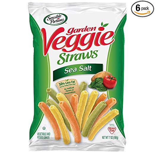 Sensible Portions Garden Veggie Straws, Sea Salt, 7 oz. (Pack of 6)