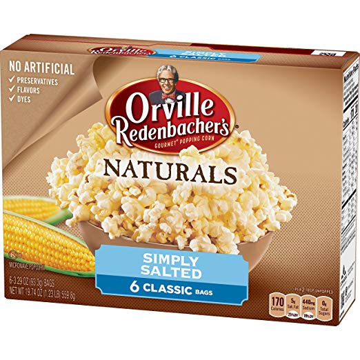 Orville Redenbacher's Naturals Simply Salted Microwave Popcorn, 6-Count