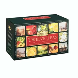 Ahmad Tea Twelve Teas Variety Gift Box, 60 Foil Enveloped Teabags