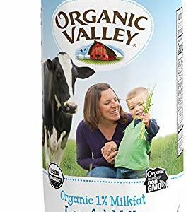 Organic Valley, Milk Boxes, Shelf Stable 1% Milk, Healthy Snacks, 8oz (Pack of 24)