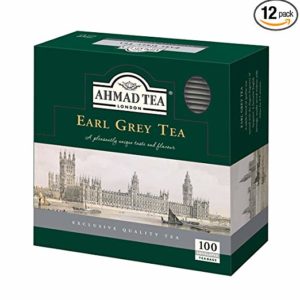 Ahmad Tea Earl Grey Teabag, Enveloped, 100 Count (Pack of 12)
