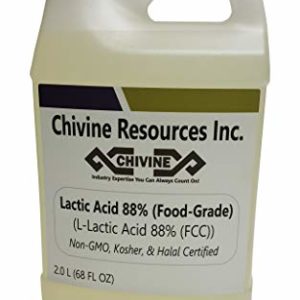 Lactic Acid 88% (Solution) Food Grade; Non-GMO, Kosher & Halal Certified - 2 Liter (68 FL OZ)