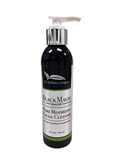 BlackMagic Pore-Minimizing Facial Cleanser, All Natural Skin Cleaner with Activated Charcoal and Organic Essential Oils. Great for Acne Treatment, Oil Skin, Dry Skin. Vegan, Cruelty-Free Facewash