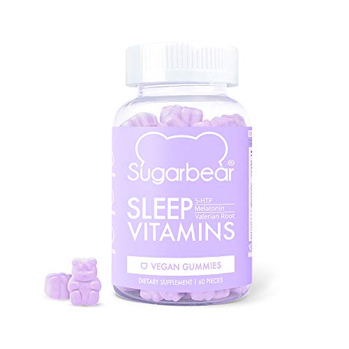 SugarBear Sleep, Vegan Gummy Vitamins with Melatonin, 5-HTP, Magnesium, L-Theanine, Valerian Root, Lemon Balm (1 Month Supply)