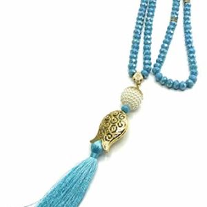 BION Tasbih, Prayer Beads, 99 Beads, Crystal Handmade, Necklace Tasbeeh, Komboloi, Rosary (Turqouise (Blue))