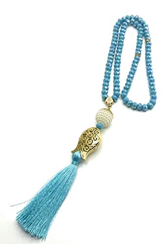 BION Tasbih, Prayer Beads, 99 Beads, Crystal Handmade, Necklace Tasbeeh, Komboloi, Rosary (Turqouise (Blue))