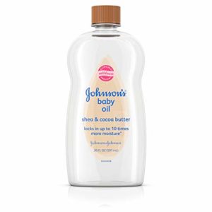 Johnson's Baby Oil, Mineral Oil Enriched With Shea & Cocoa Butter to Prevent Moisture Loss, Hypoallergenic, 20 fl. oz
