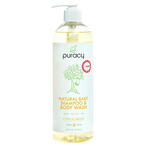 Puracy Natural Baby Shampoo & Body Wash, Tear-Free, Hypoallergenic, Sulfate-Free, 16 Ounce