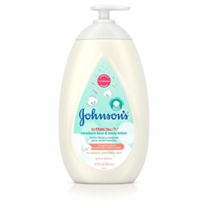 Johnson's CottonTouch Newborn Baby Face and Body Lotion, Made with Real Cotton, 27.1 fl. oz