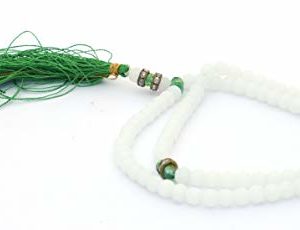Tasbeeh White Tasbih Pearl Misbaha 99 Pearls String (Green)