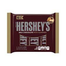 Hershey’s Milk Chocolate Bars with Almonds, 6-Count, 1.45-Ounce Bars