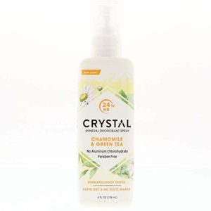 Crystal Essence Mineral Deodorant Spray, Chamomile & Green Tea 4 oz (Pack of 3)