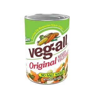 Veg-All Original Mixed Vegetables NO Salt Added 15oz Can  (Pack of 6)  6 - 15oz Cans