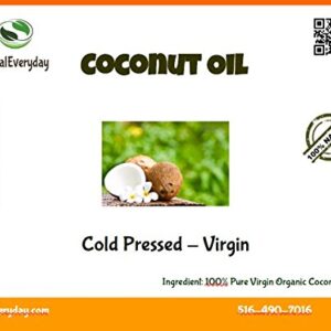 Extra Virgin Coconut Oil - Cold Pressed - 100% Pure, Moisturizing Oil, 16 Oz - Non GMO - Vegan and Halal - 76 Degree Melting Point