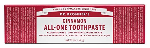 Dr. Bronner’s Peppermint Toothpaste. Fluoride-Free Natural Toothpaste with Organic Ingredients (5 Ounce).
