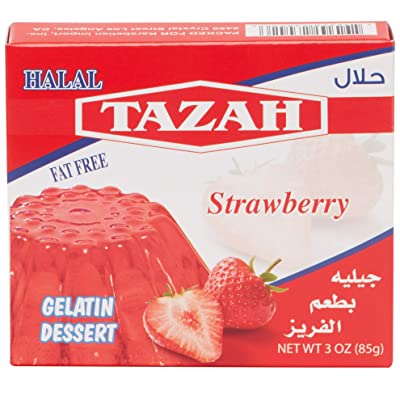 Tazah Halal Gelatin Dessert 3 OZ حلال جيليه (Strawberry)