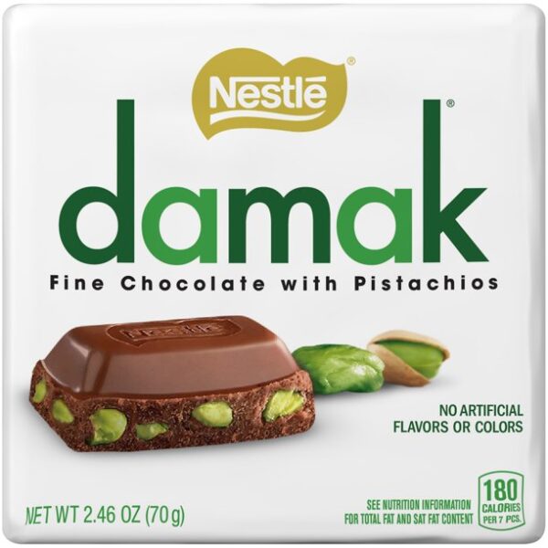Nestle Damak Milk Chocolate with Pistachio 3 80g Bar Pack - Halal - Made in Turkey