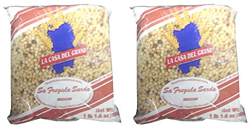 La Casa Del Grano, Traditional Sardinian Pasta (Giant Couscous) (Pack of 2), Imported from Italy, 17.64 oz (each)