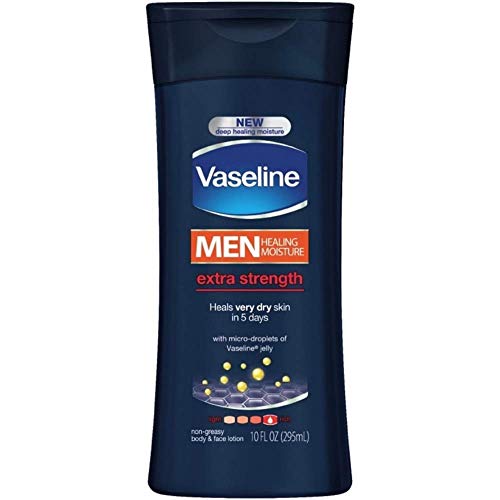 Vaseline Mens Extra Strength Lotion 10 Ounce (295ml) (3 Pack)
