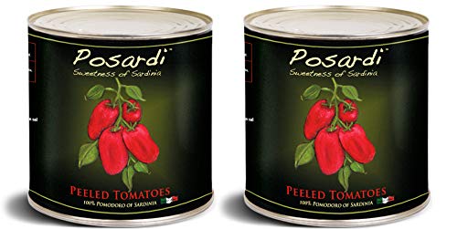 Posardi, Whole Peeled Tomatoes From Sardinia (Pack of 2), Imported from Sardinia Italy, 90 oz (each)