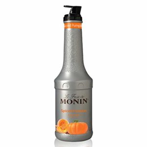 Monin - Spiced Pumpkin Purée, Pumpkin and Cinnamon Flavor, Natural Flavors, Great for Lattes, Milkshakes, Specialty Coffees, and Cocktails, Vegan, Non-GMO, Gluten-Free (1 Liter)
